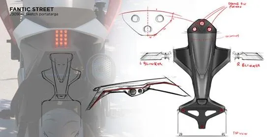 Tail and number plate holder sketches